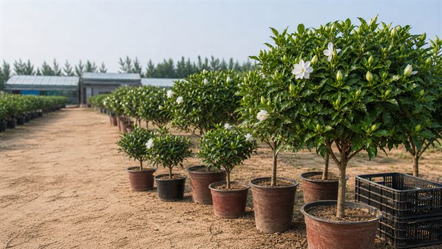 带花苞独杆栀子花适合花店和工程采购配图